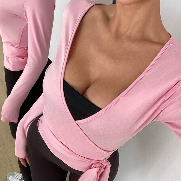 Pink Casual Women's Yoga/Pilate Fits top - Picture 4 of 8